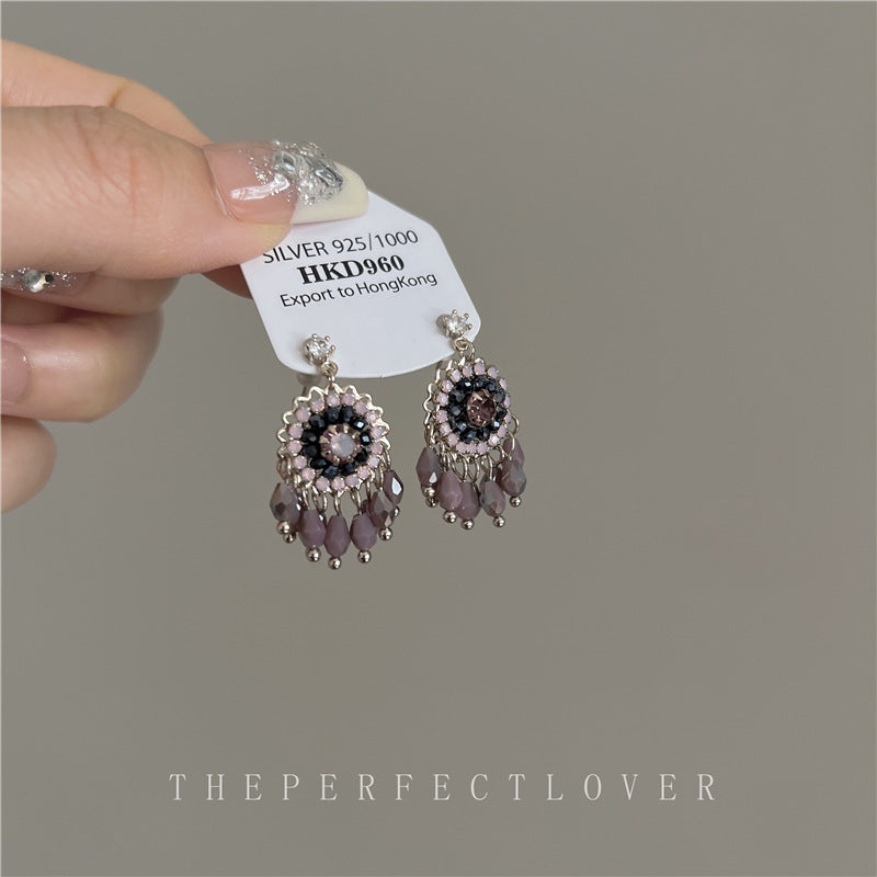 Wholesale Vintage Crystal Tassel Ethnic Style Earrings ACC-ES-ZhiRui006