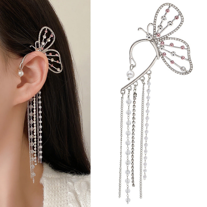 Wholesale  full diamond butterfly snake-shaped earrings