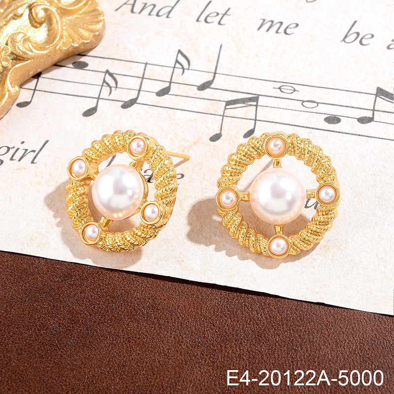 Wholesale Vintage Pearl Flower Earrings