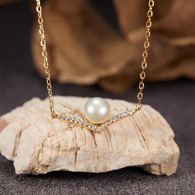 Wholesale  S925 Sterling Silver 18K Natural Freshwater Pearl Earrings