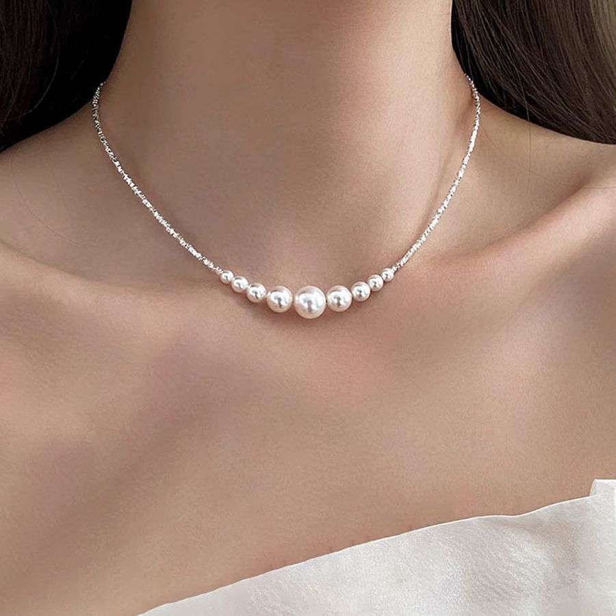 Wholesale silver Butterfly Pearl Necklace