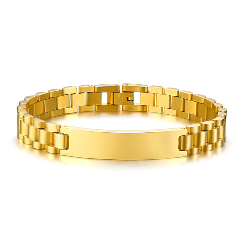 Wholesale 15MM Stainless Steel Men's Titanium Steel Bracelet Adjustable Bracelet ACC-BT-Qiaoa001