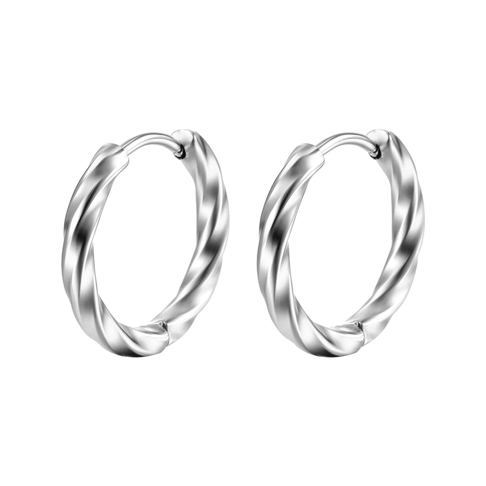 Wholesale Stainless steel round twisted wire ear buckle earrings