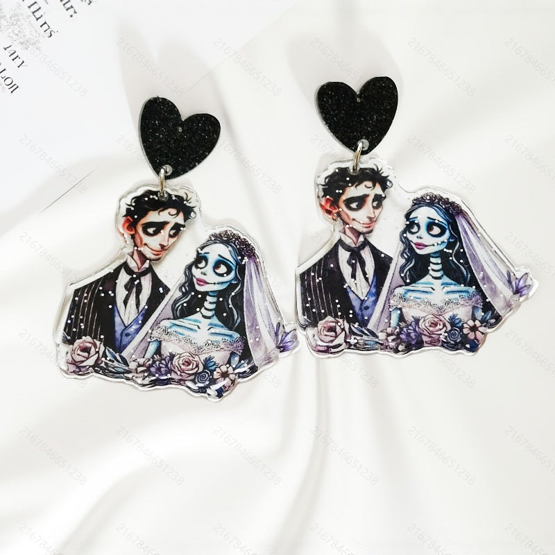 Wholesale   Creative Ghost Acrylic Earrings