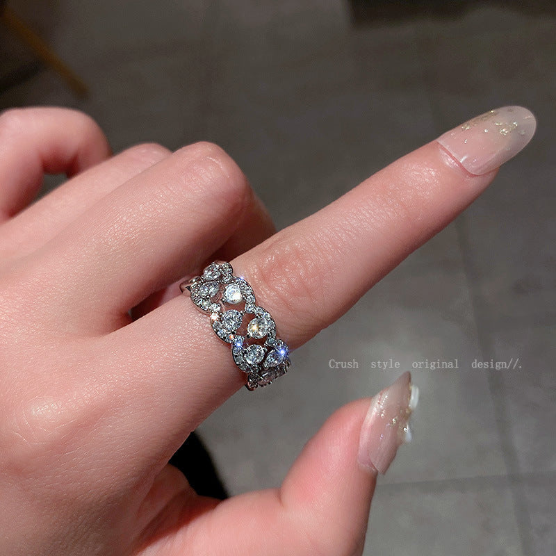 Wholesale Pearl Zircon Love Bow Ring ACC-RS-TuoYa001