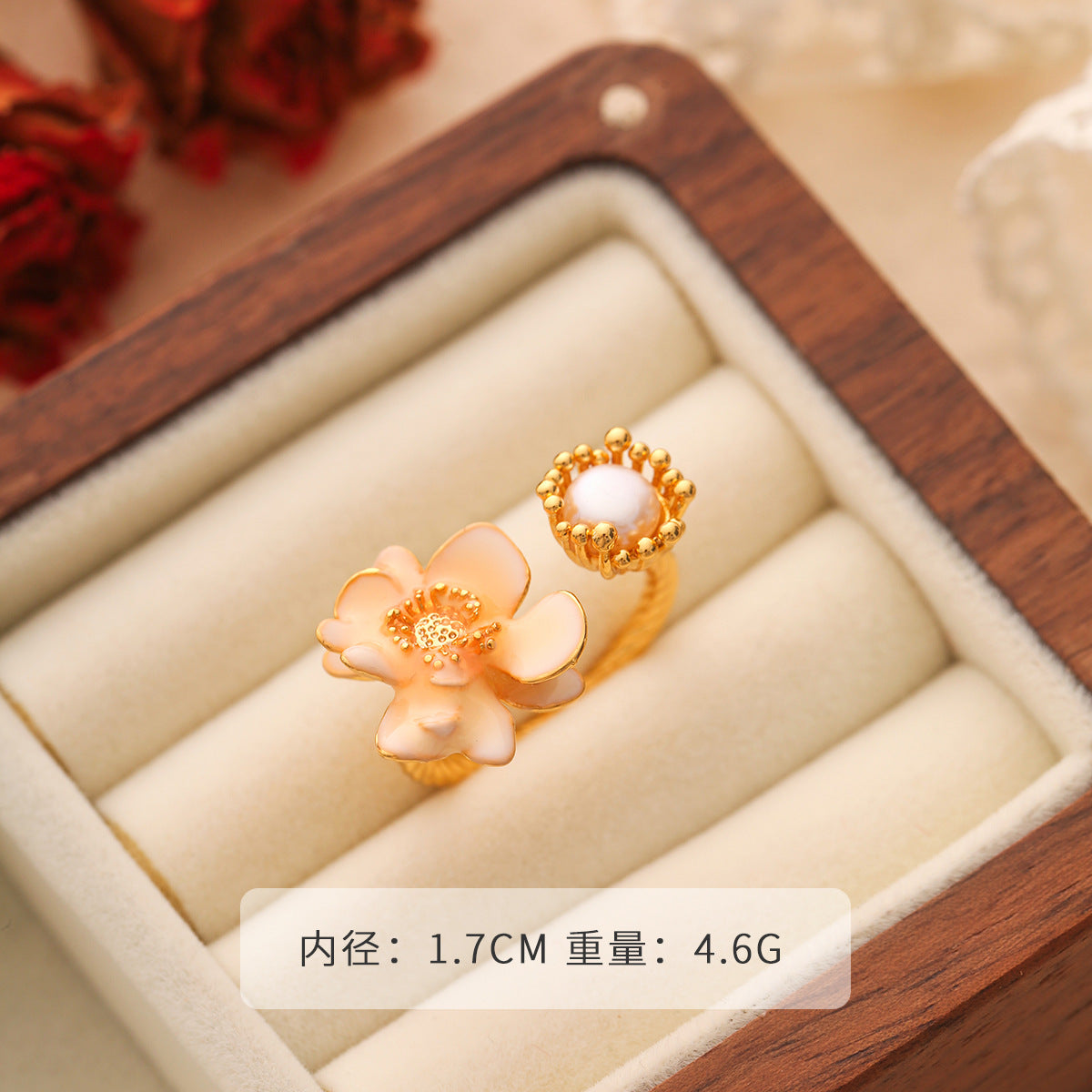 Wholesale  Natural Pearl Ring  Adjustable Ring