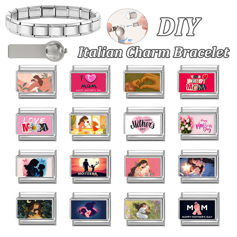 Wholesale Italian Style DIY Bracelet Accessories Stainless Steel Jewelry Gift