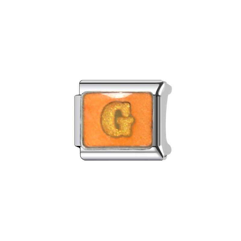 Wholesale Italian Charm Bracelet 9mm DIY Splicing Removable Color Letter Stainless Steel Composable Bracelet