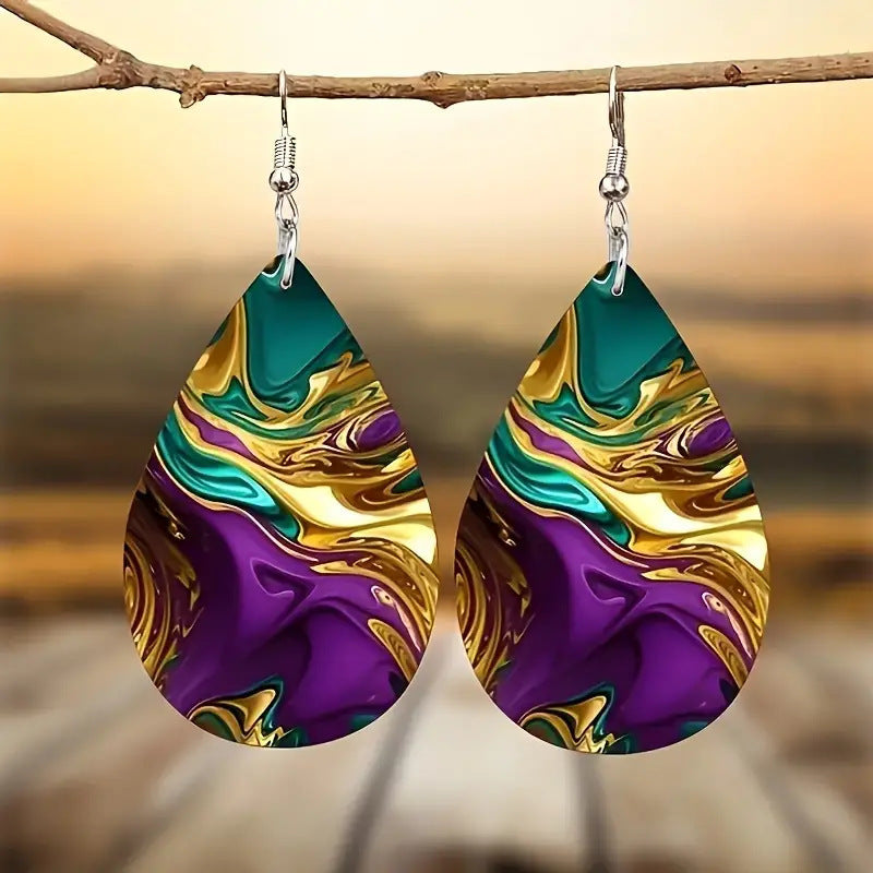 Wholesale Bohemian Water Ripple Acrylic Earrings Trendy Fashion Jewelry Accessory for Party Gift