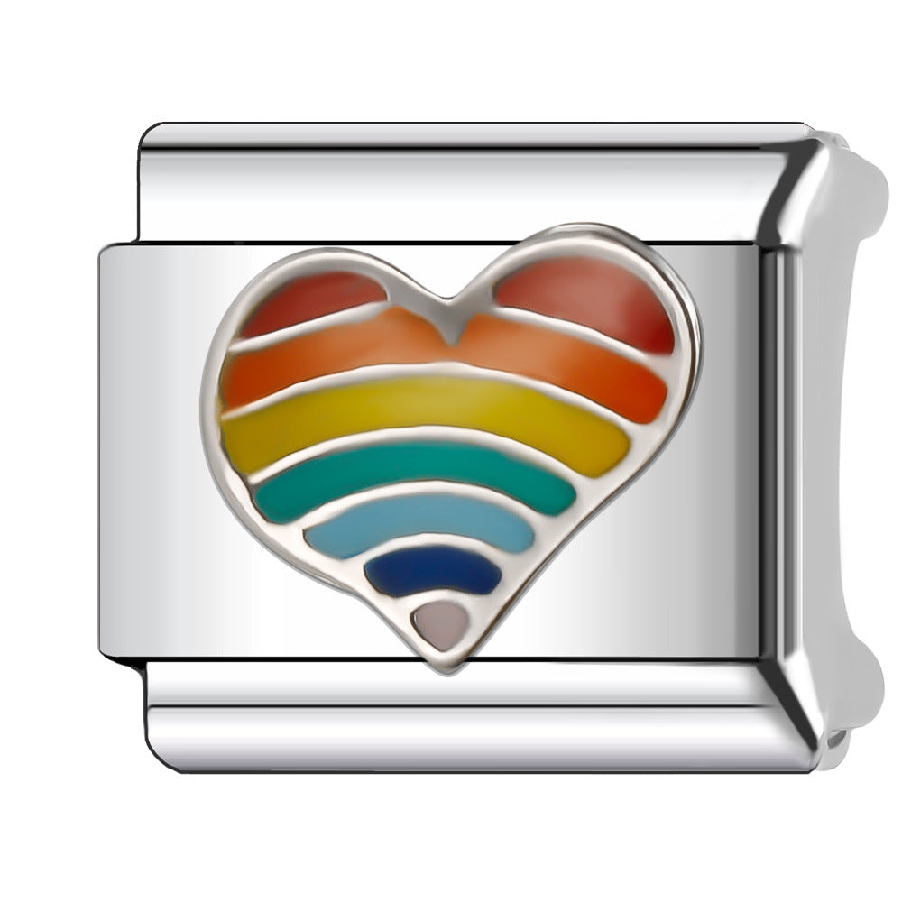 Wholesale Italian Charm Bracelet 9mm DIY Splicing Creative Pattern Stainless Steel Composable Bracelet