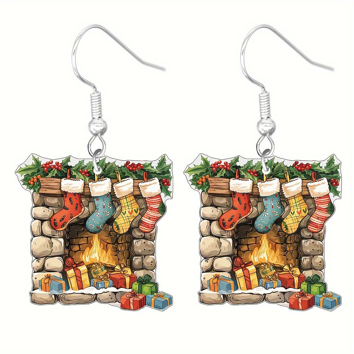 Wholesale  Christmas Cartoon  Cute Acrylic Pendant  Gingerbread Earrings