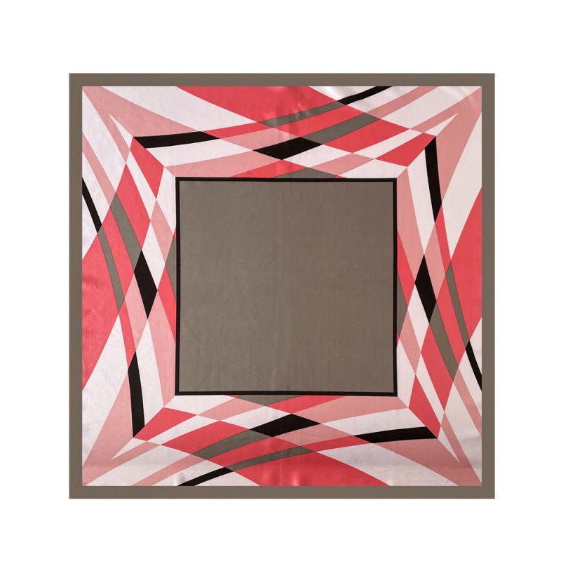 Wholesale  90cm Silk Scarf Large Square Scarf Color Matching Printed  Silk Scarf