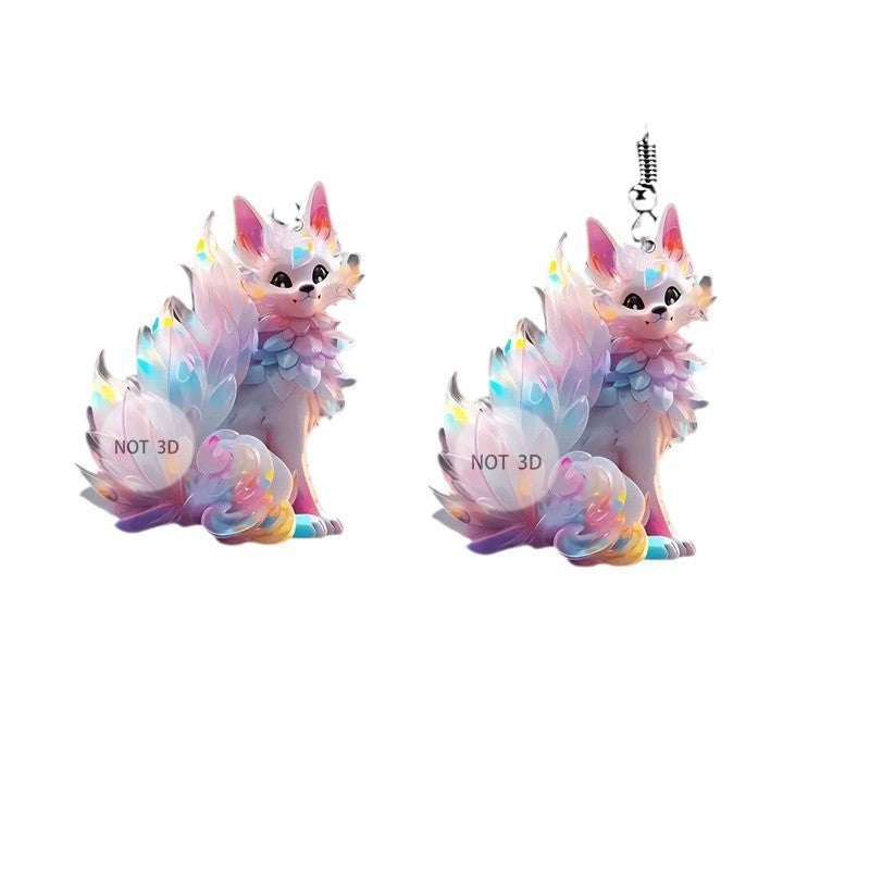 Wholesale Colorful Fox sy Acrylic Earrings