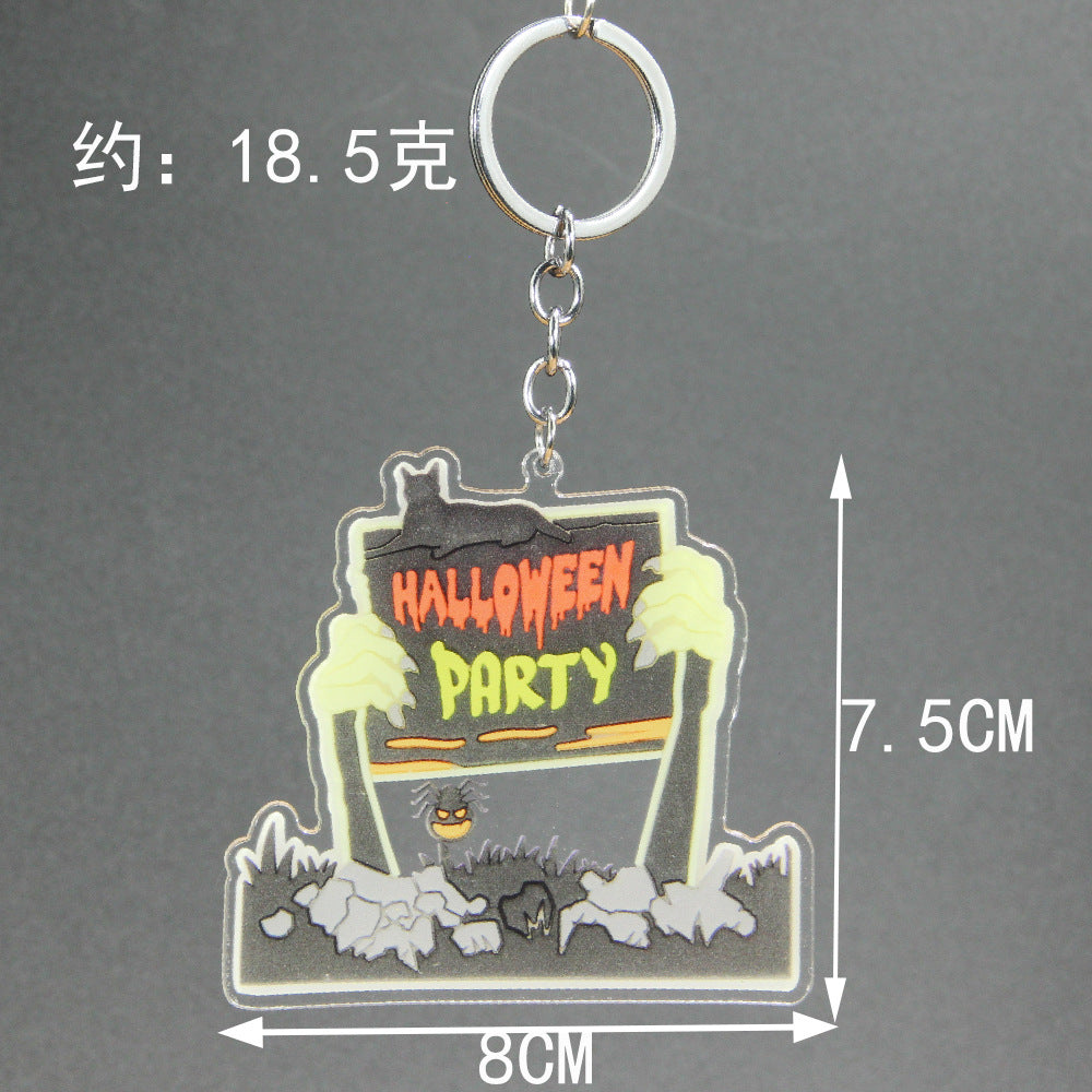 Wholesale Halloween Acrylic Tombstone Keychains ACC-KC-Shengh003