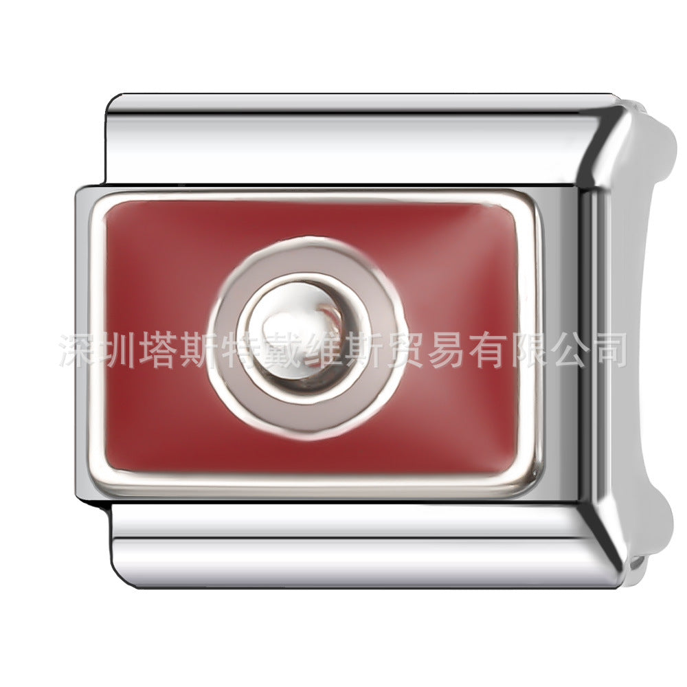 Wholesale 9mm Italian Charm Starter Bracelets DIY square Single Section Creative Stainless Steel Composable Bracelet