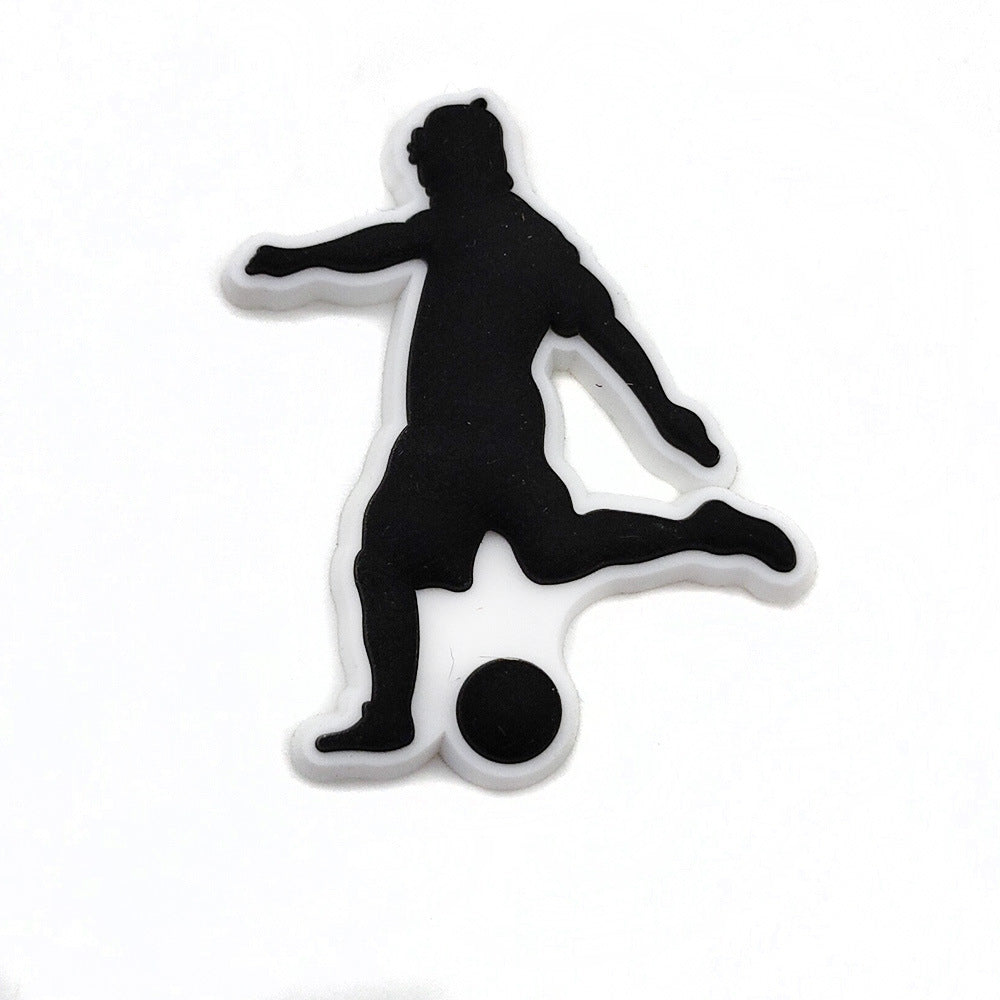 Wholesale 10pcs Football Sports Series Hole Shoe Flower Buckle Shoes Charms