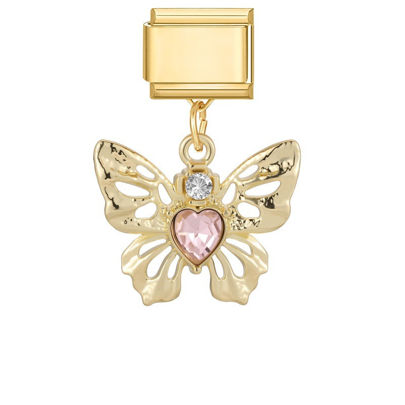 Wholesale Gold Bow Dog Pendant DIY Bracelet - Chic Fashion Accessory Gift