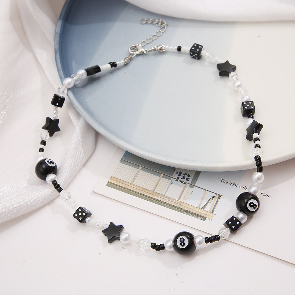 Wholesale Titanium Steel Pearl stitching cross clavicle necklace