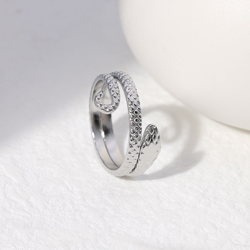 Wholesale Stainless Steel Rings Adjustable Open Finger Rings Snake Ring ACC-RS-Manguo003