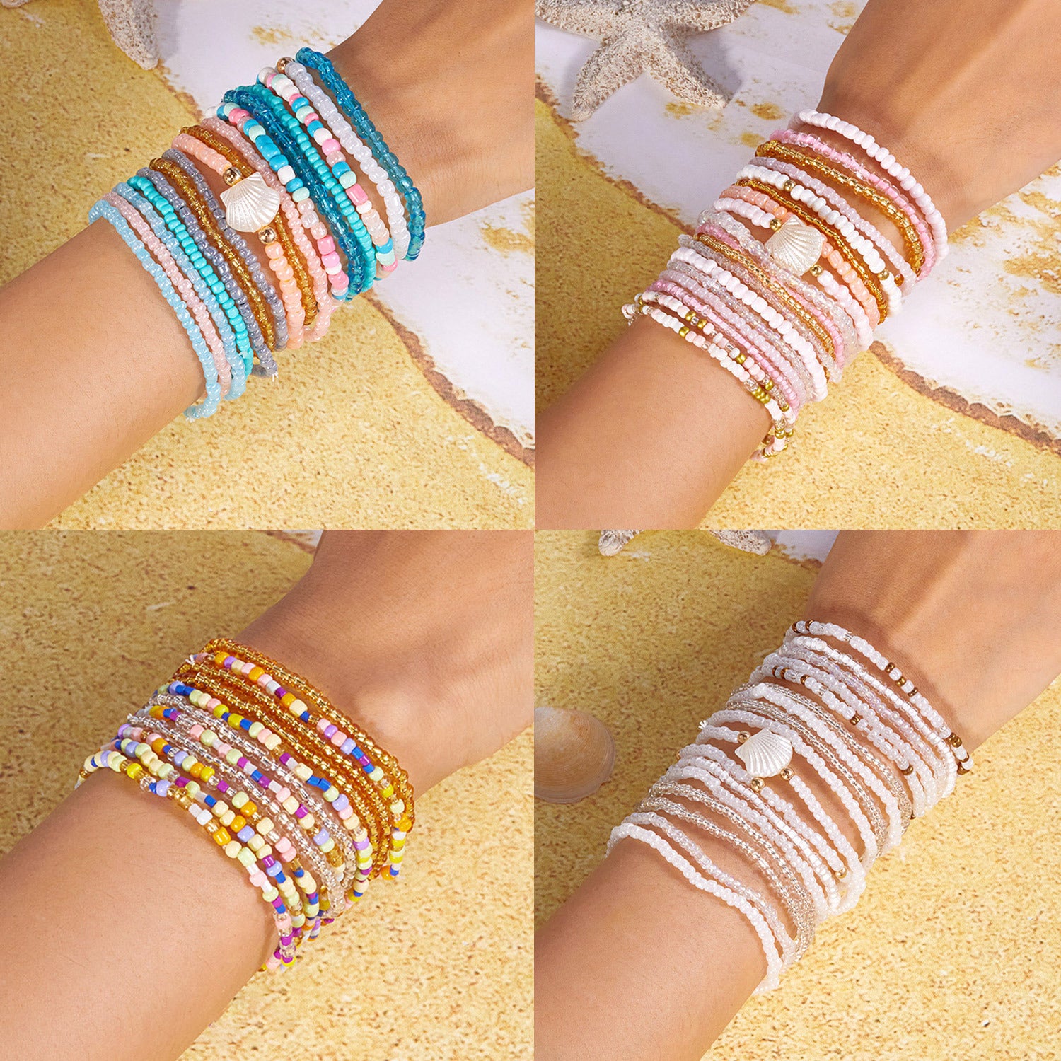 Wholesale  Rice Bead  Multi-layer Stacked Wear Bracelet