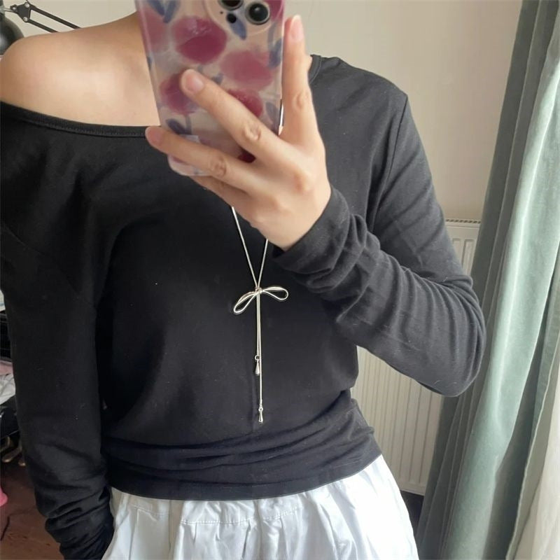 Wholesale Fashion Bow Heart Long Necklace