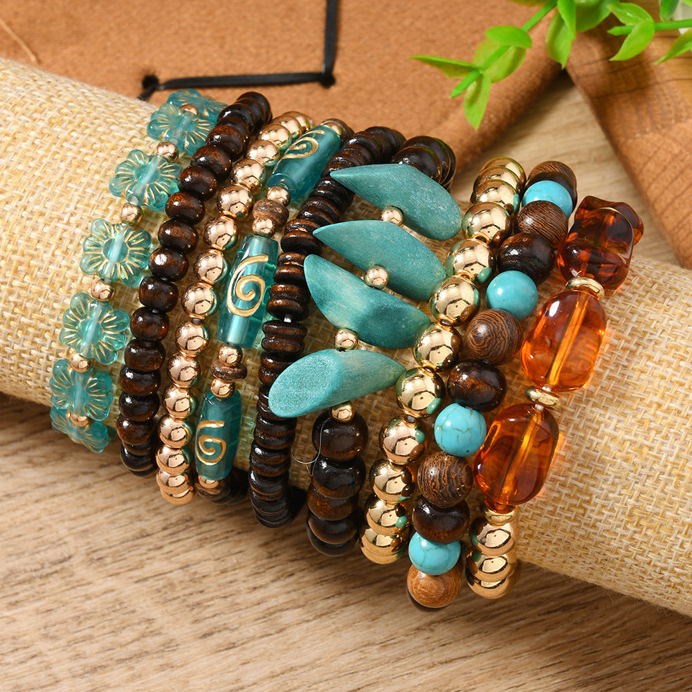 Wholesale 2PCS Retro multi-layered bracelet
