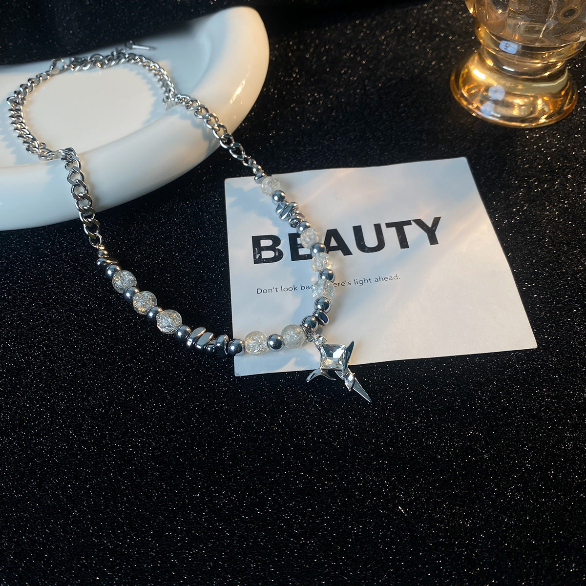 Wholesale Double Layer Splicing Necklace Titanium Steel Sweater Chain Long Necklace ACC-NE-NS003