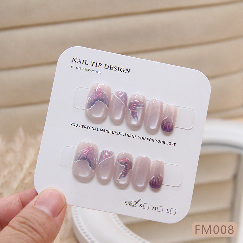 Wholesale 10 Pieces/box Purple Cat Eye Nails Kits Nail Stickers