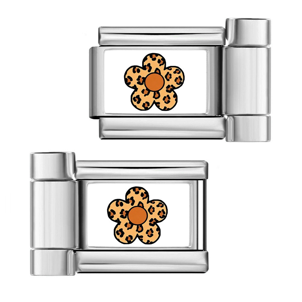 Wholesale Stainless Steel Electroplated Flower Pattern Watch Strap Connector DIY Bracelet Tool for Boutique Resale