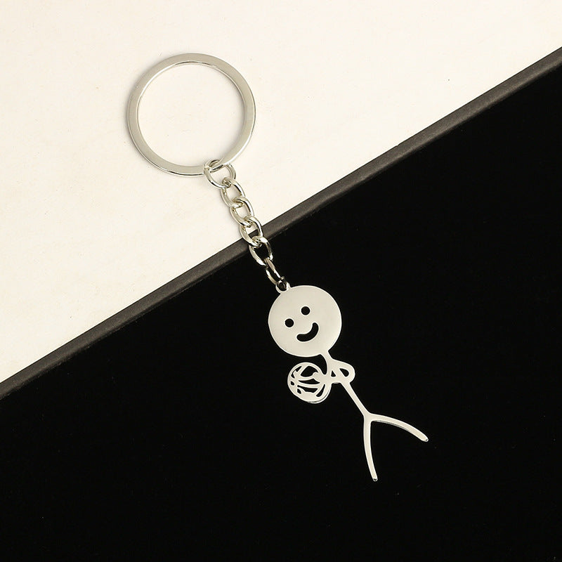 Wholesale Titanium Steel Graffiti Stickman Keychains ACC-KC-HongAo005