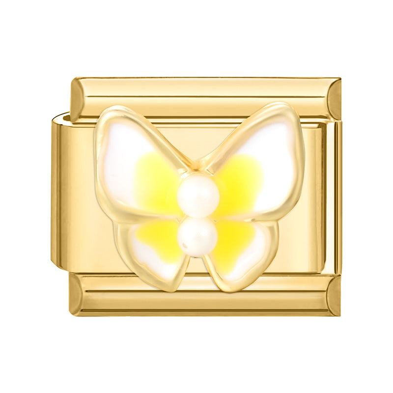 Wholesale 9mm Italian Charm Starter Bracelets DIY Gold Flower Stainless Steel Composable Bracelet