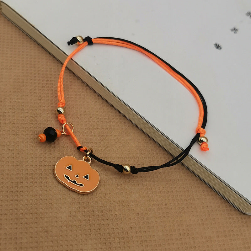 Wholesale Halloween Handmade Woven Ghost Pumpkin Skull Bracelet ACC-BT-Haol005