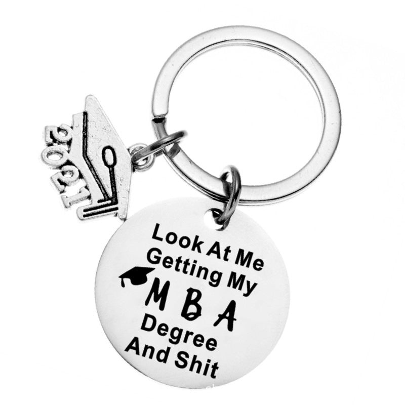 Wholesale Metal Keychain Graduation Season Doctor Hat Engraved Keychain ACC-KC-Chenz014
