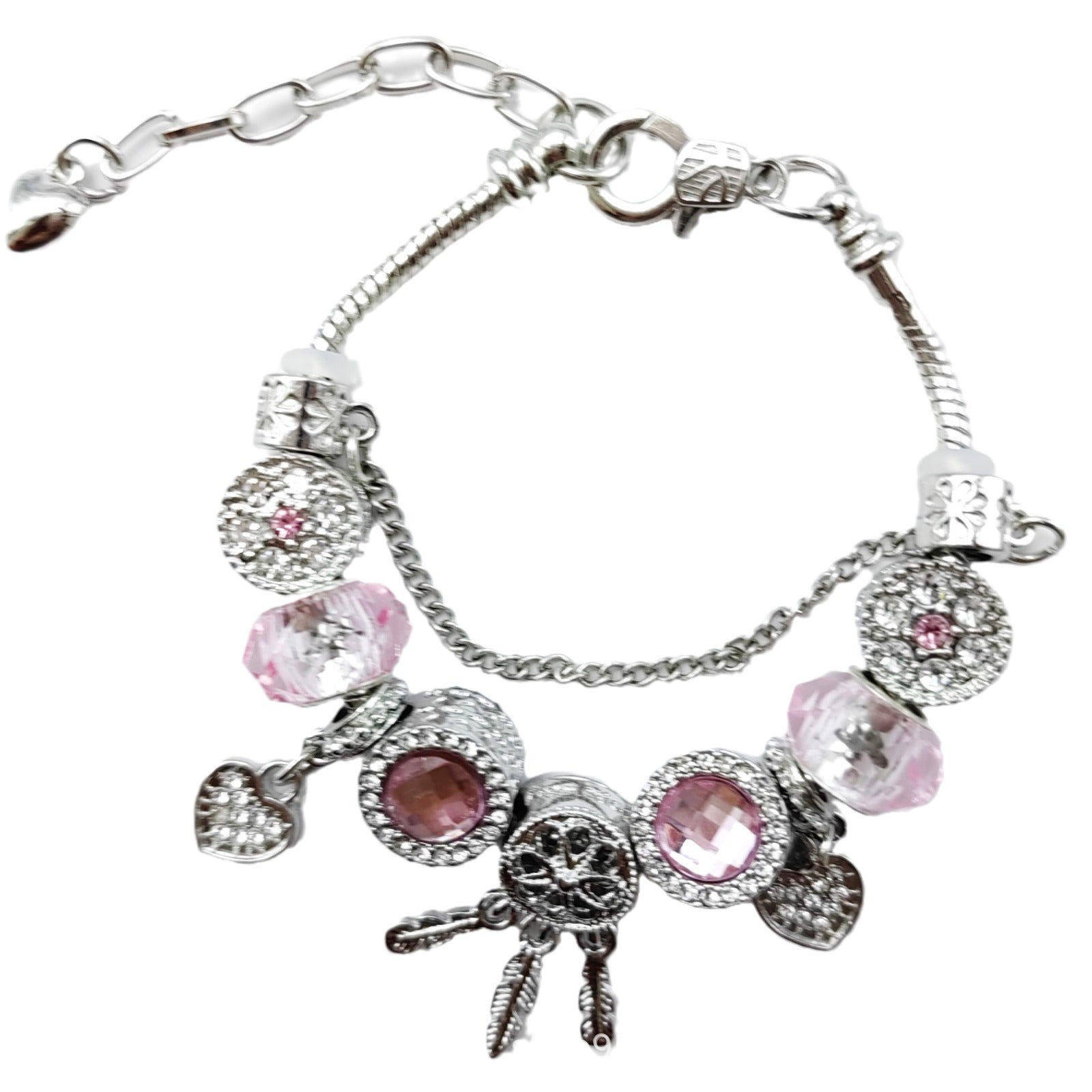 Wholesale Crystal Beaded Bracelet Love Bracelet Set with Diamonds Adjustable Heart Bracelets ACC-BT-Mindin001