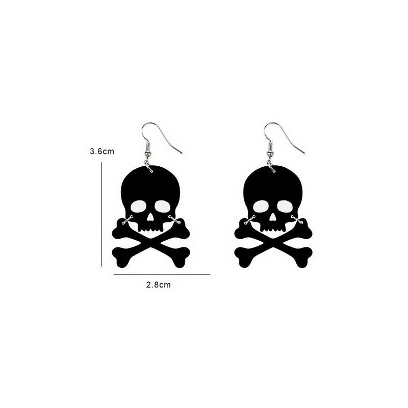 Wholesale Acrylic  Earrings Dark Gothic Skull And Pumpkin Design Trendy Fashion Jewelry Accessory For Gift And Resale