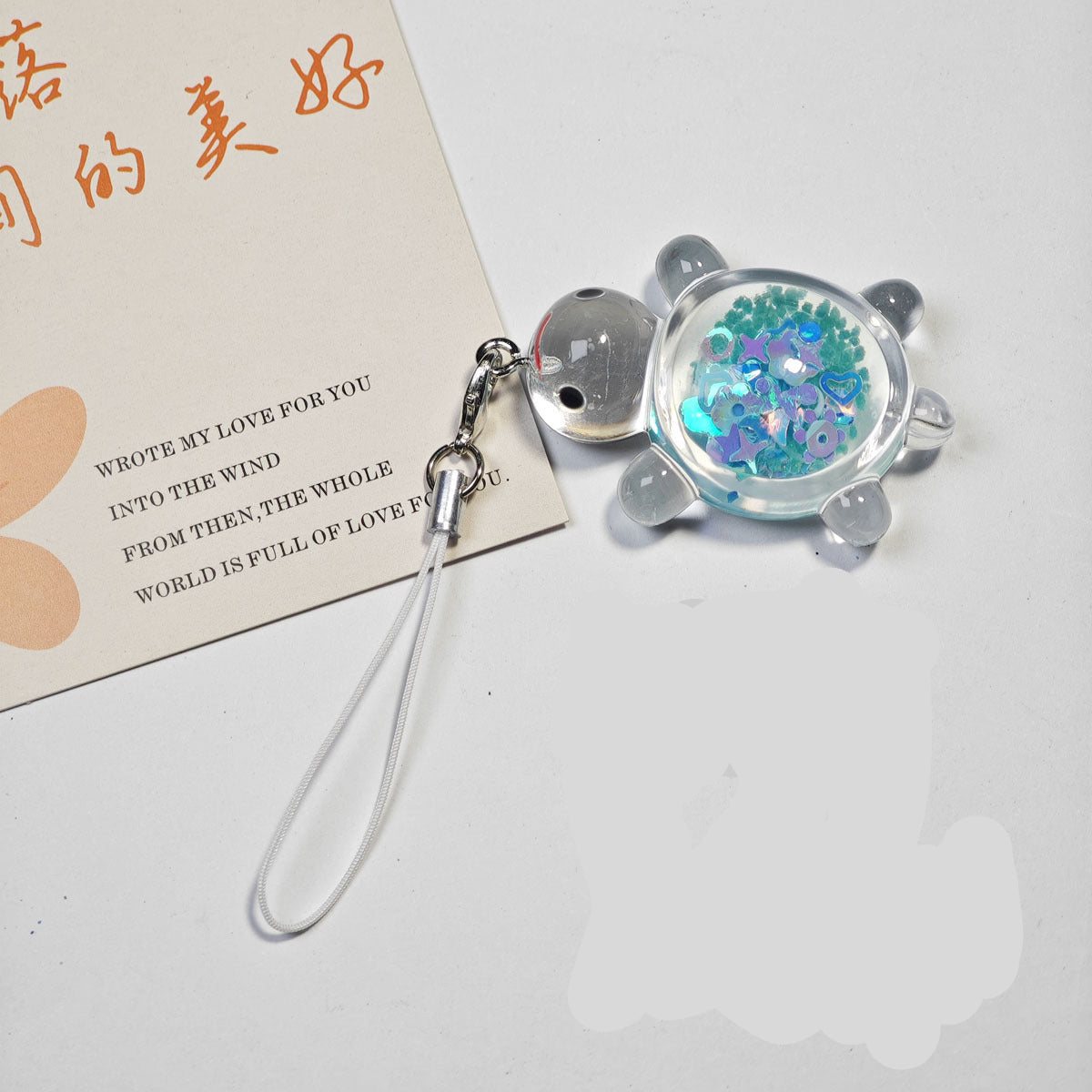 Wholesale Cartoon Luminous Transparent Little Turtle Pendant Keychain