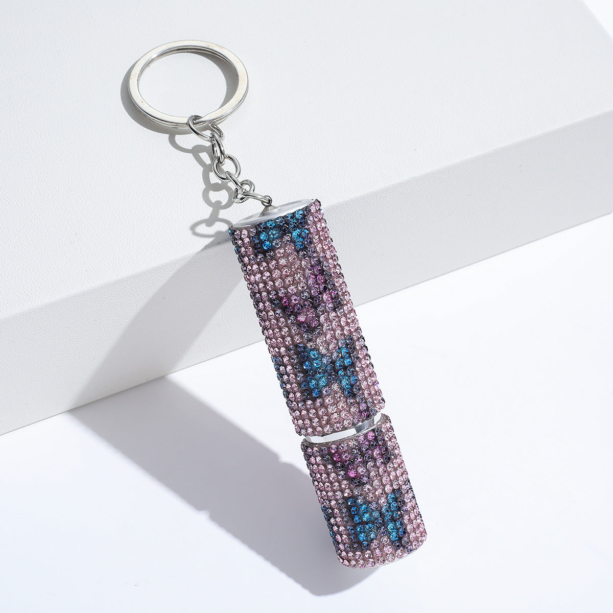 Wholesale colorful leopard print rhinestone perfume bottle portable multifunctional alloy keychain ACC-KC-ZhiYa003