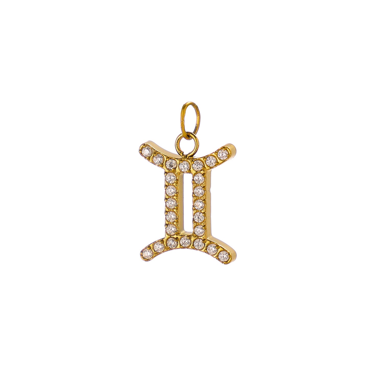 Wholesale Twelve zodiac signs birth stone titanium steel gold-plated non-fading pendant