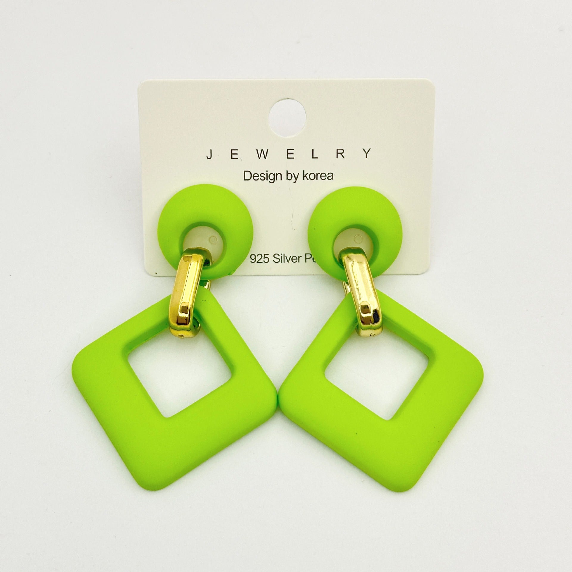 Wholesale acrylic earrings 12 color hand-felt paint diamond Macaron matte female earrings