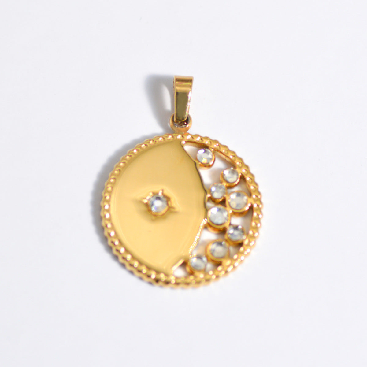 Wholesale Stylish Geometric Stainless Steel Necklace Pendant Natural Stone Drop DIY Jewelry Accessory For Layering And Gift
