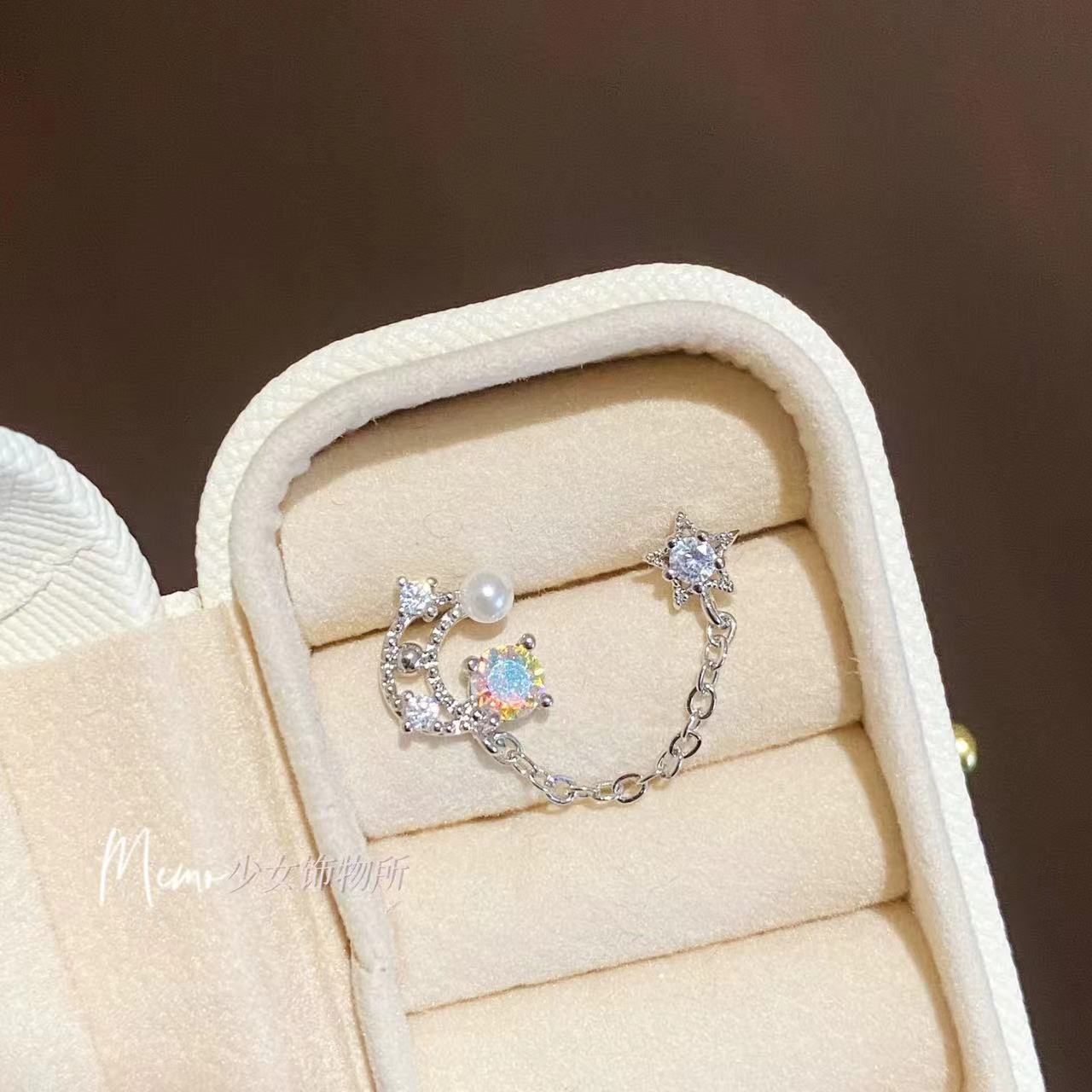 Wholesale  Love Cross Chain Tassel Ear Nail Earrings