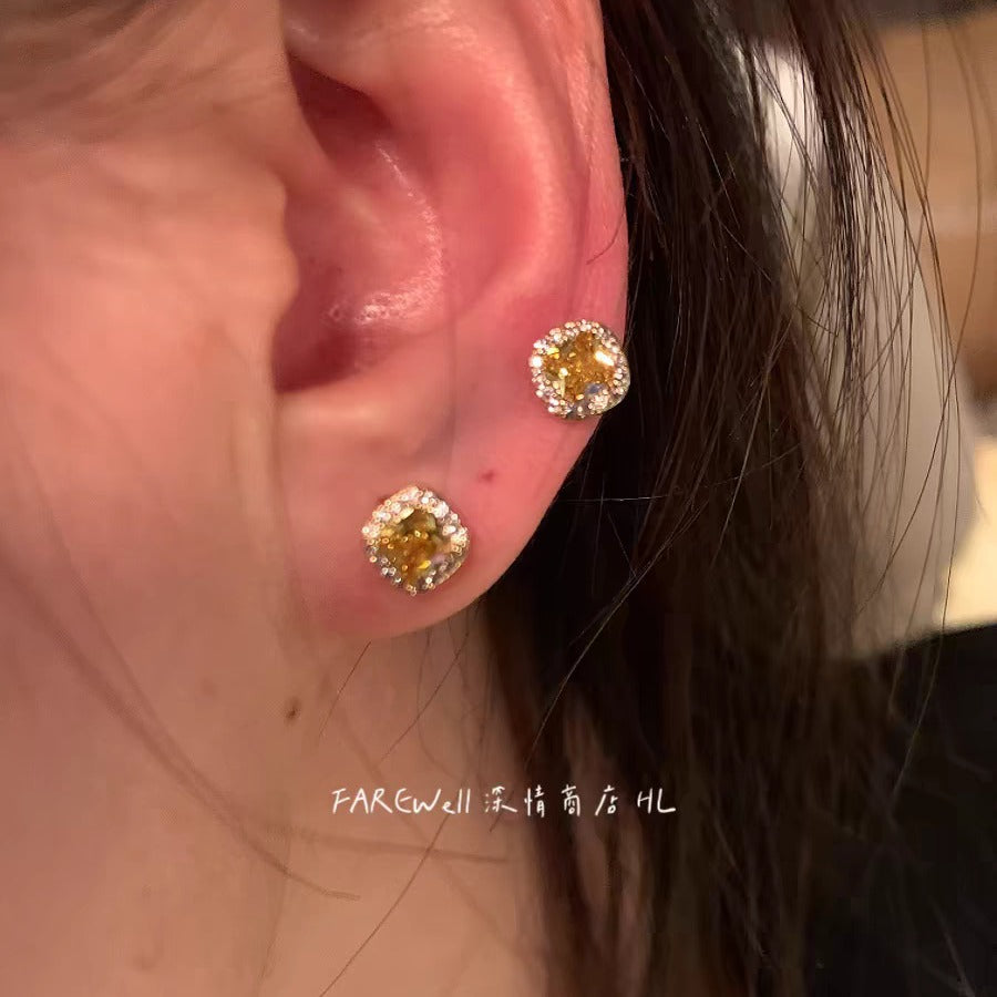 Wholesale Small Square Diamond Light Luxury Electroplated Earrings ACC-ES-Qiuy004