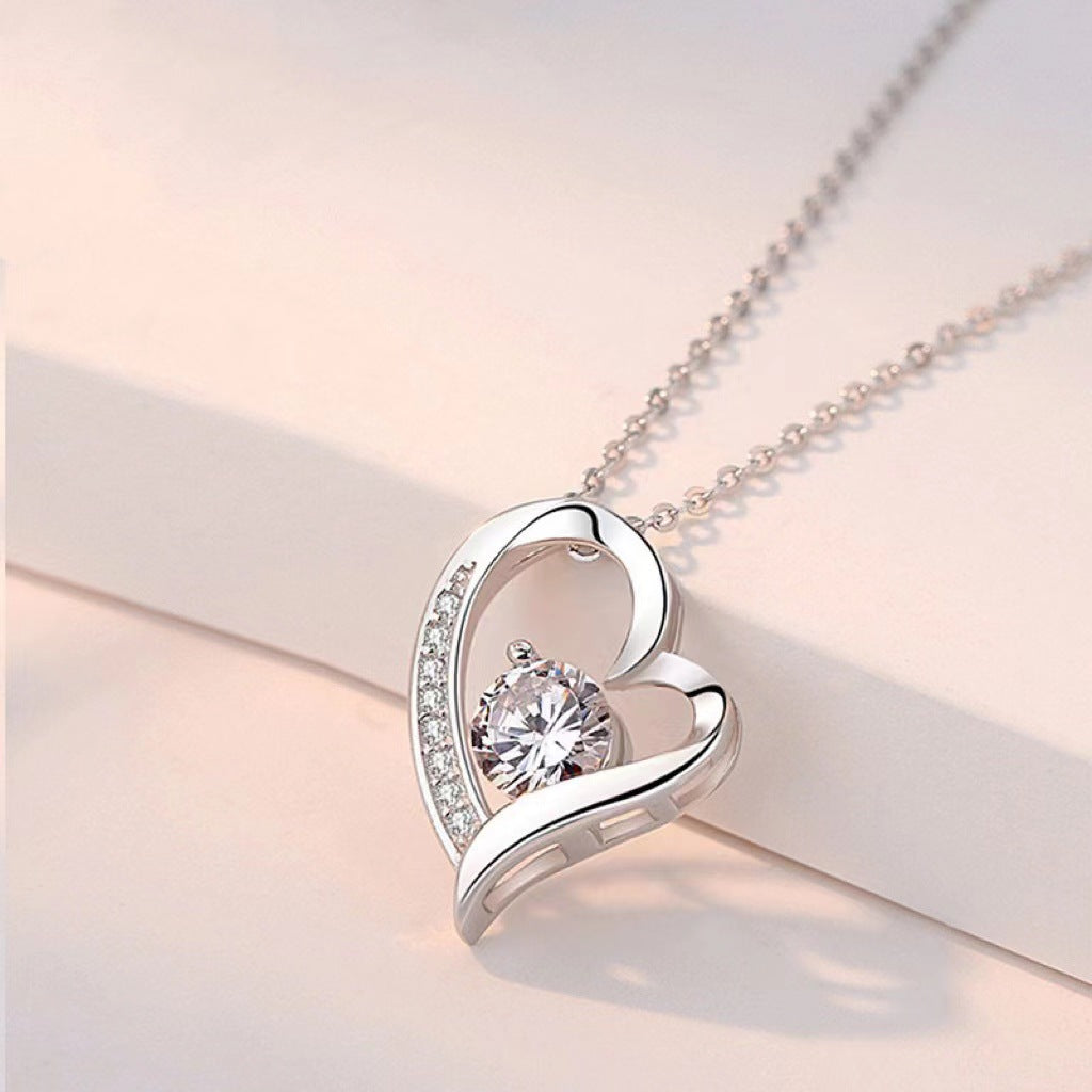 Wholesale S925 silver heart-shaped necklace