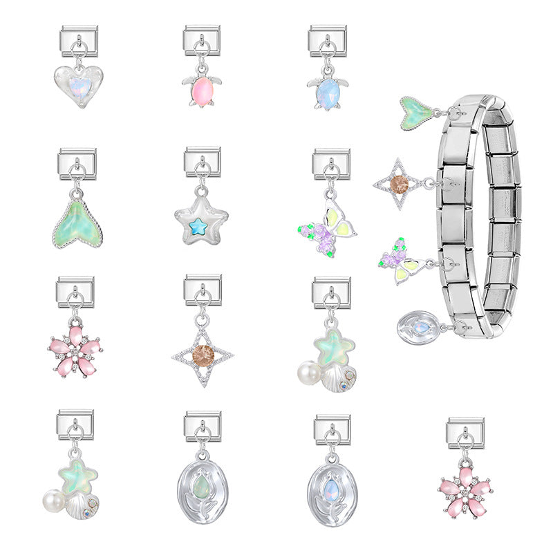 Wholesale 9mm Italian Charm Starter Bracelets DIY Pendant Style Stainless Steel Composable Bracelet