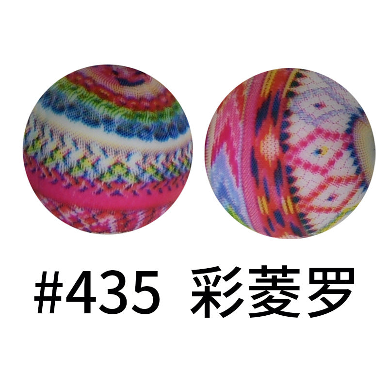 Wholesale 50pcs 15mm Western Style Leopard Skull Color Aztec Printed Silicone Balls Beads ACC-BDS-HeSheng002