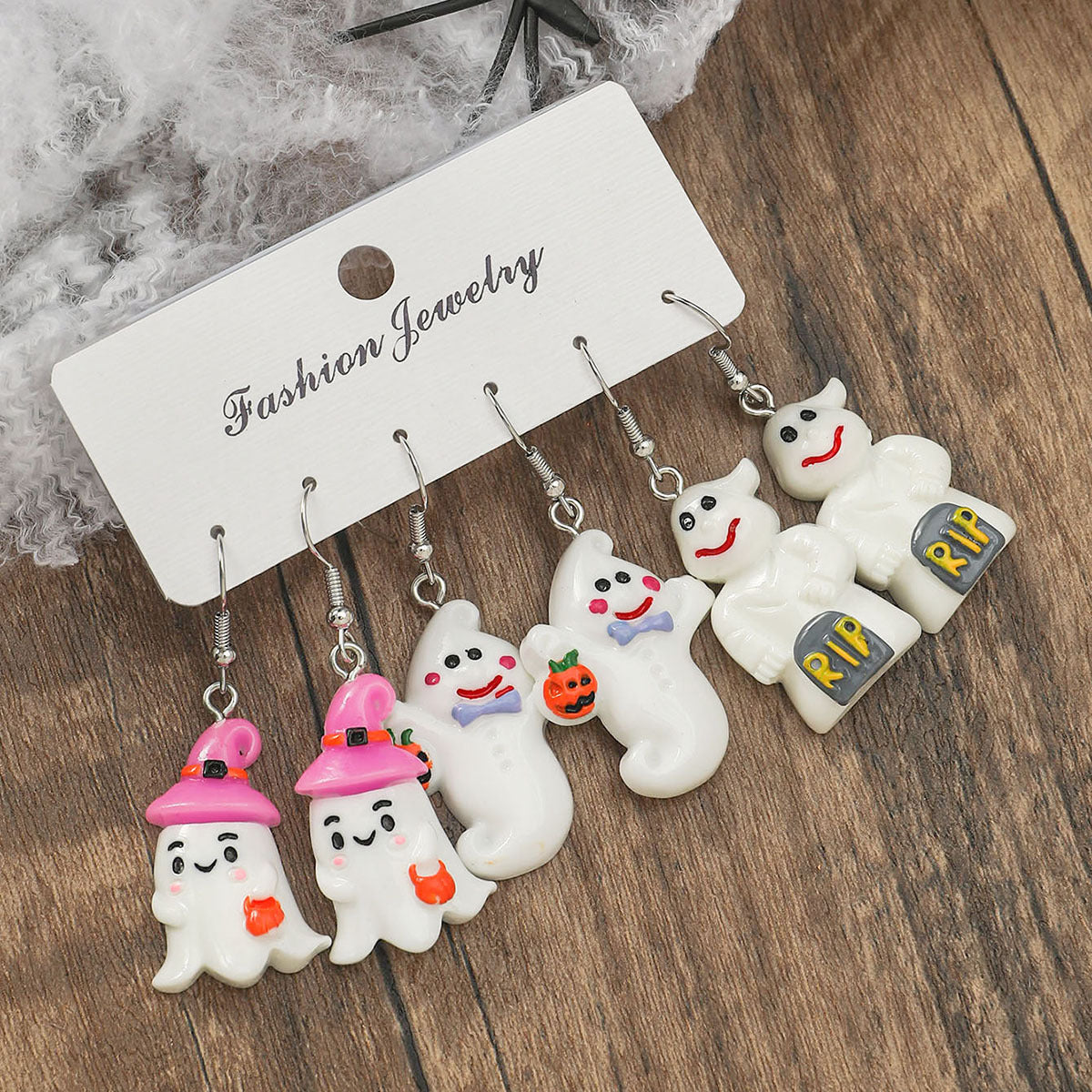 Wholesale Halloween Pumpkin Ghost Earrings Set ACC-ES-JunJie009