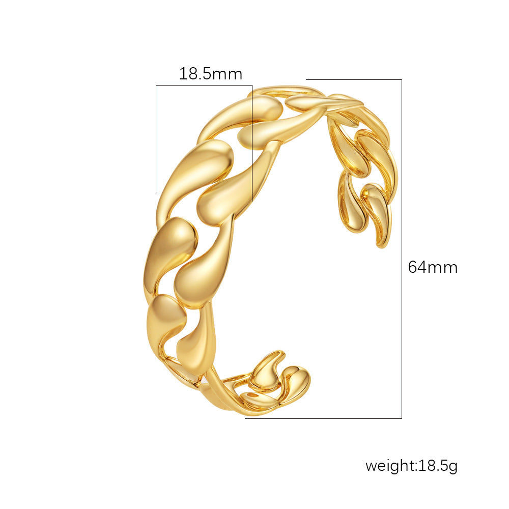Wholesale Stainless Steel Open C Shape Bangle 18K Gold Plated Fashion Jewelry for Gift Boutique Resale