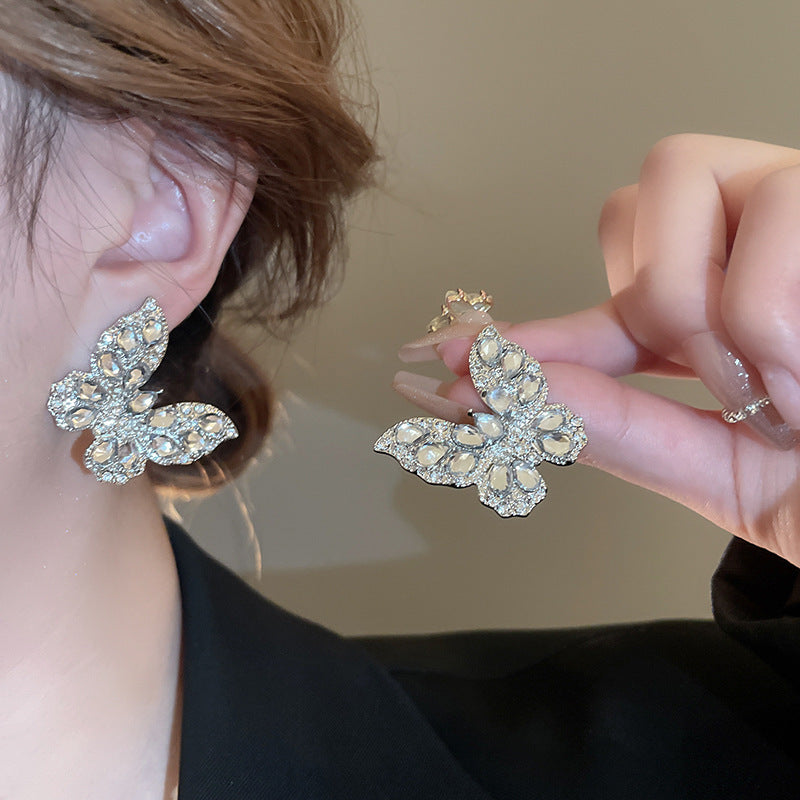 Wholesale Diamond Butterfly Earrings Ear Studs ACC-ES-Huiih002