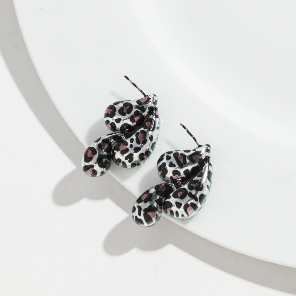 Wholesale Vintage Leopard Print Earrings
