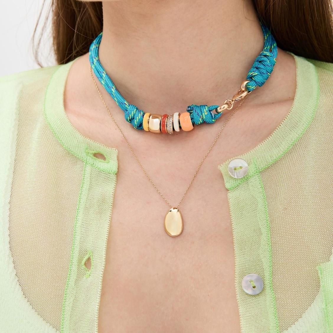 Wholesale 18k real gold necklace vacuum plated in titanium steel furnace